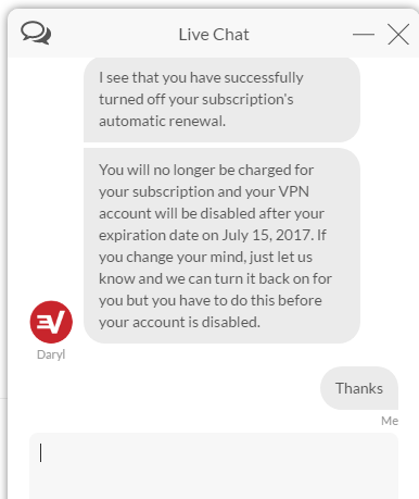 ExpressVPN customer support live chat