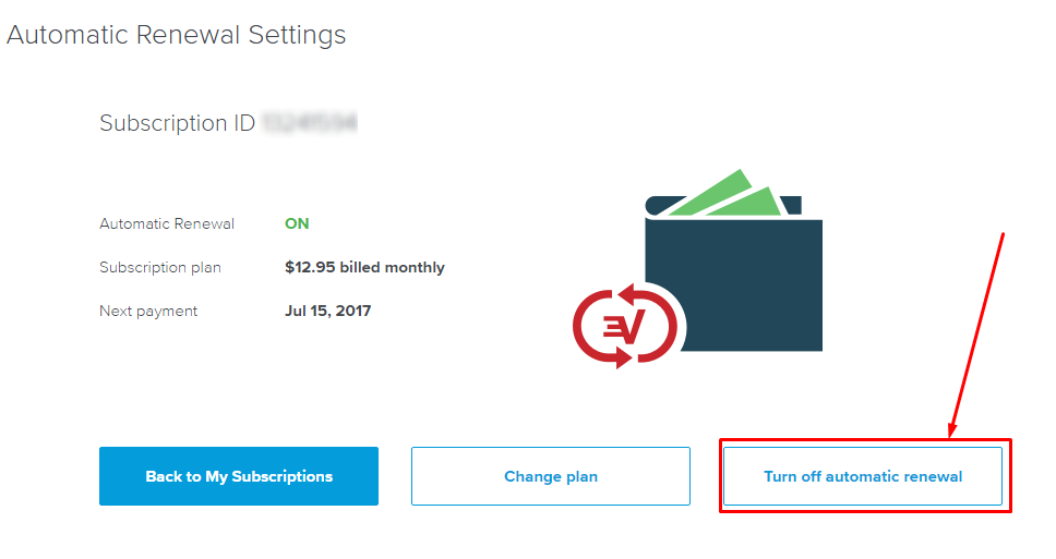Turn off automatic renewal-ExpressVPN account
