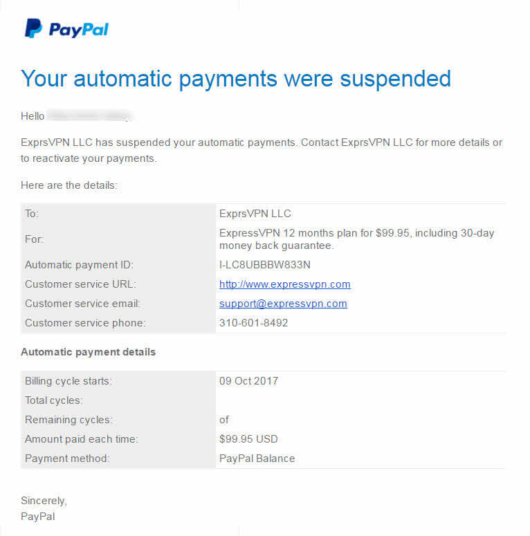 Cancel automatic renewal on your ExpressVPN account 