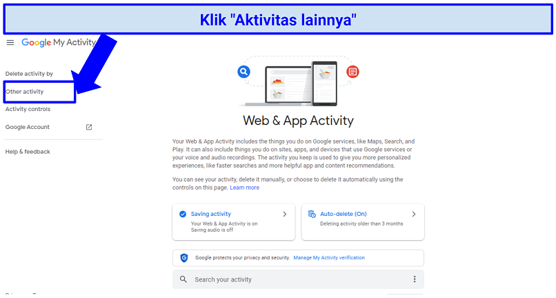 A screenshot of step 3 of controlling your activity storage