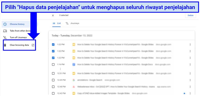 A screenshot of step 5 of deleting your Browser history