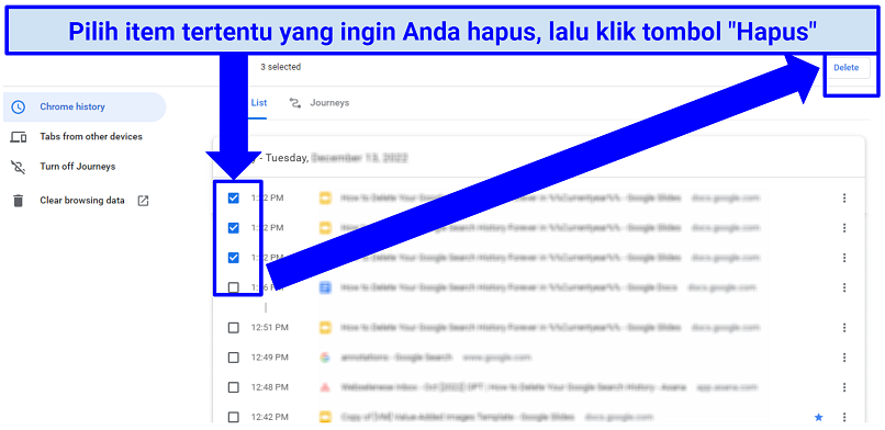 A screenshot of step 4 of deleting your Browser history